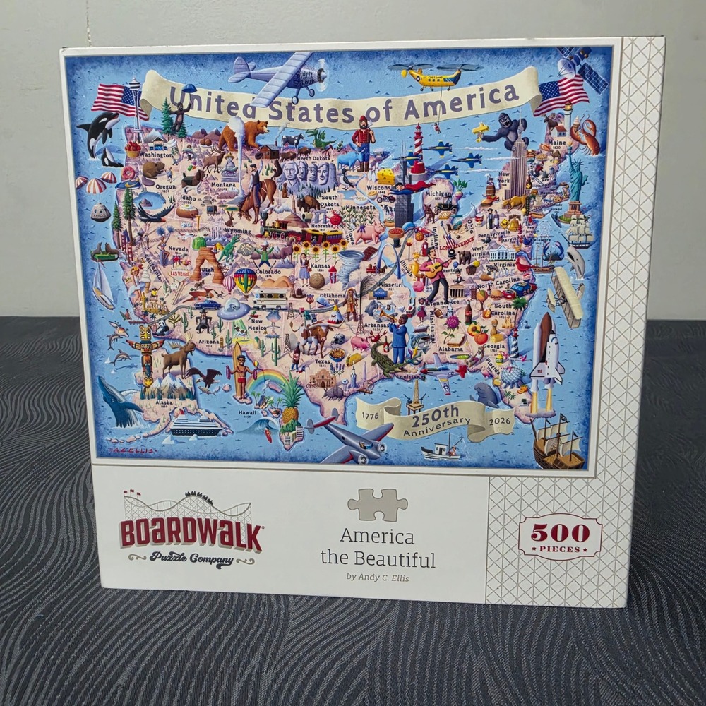 Boardwalk Jigsaw Puzzle 500pc Blue America the Beautiful 250th Anniv